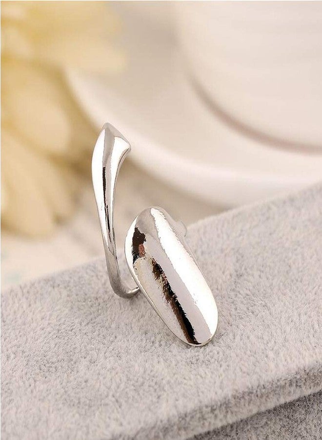 OHEETU 6Pcs Silver Metal Fingernail Rings Finger Opening Ring Fingertip Protective Caps Nail Art Manicure Decoration Accessories - Image 3
